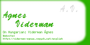agnes viderman business card